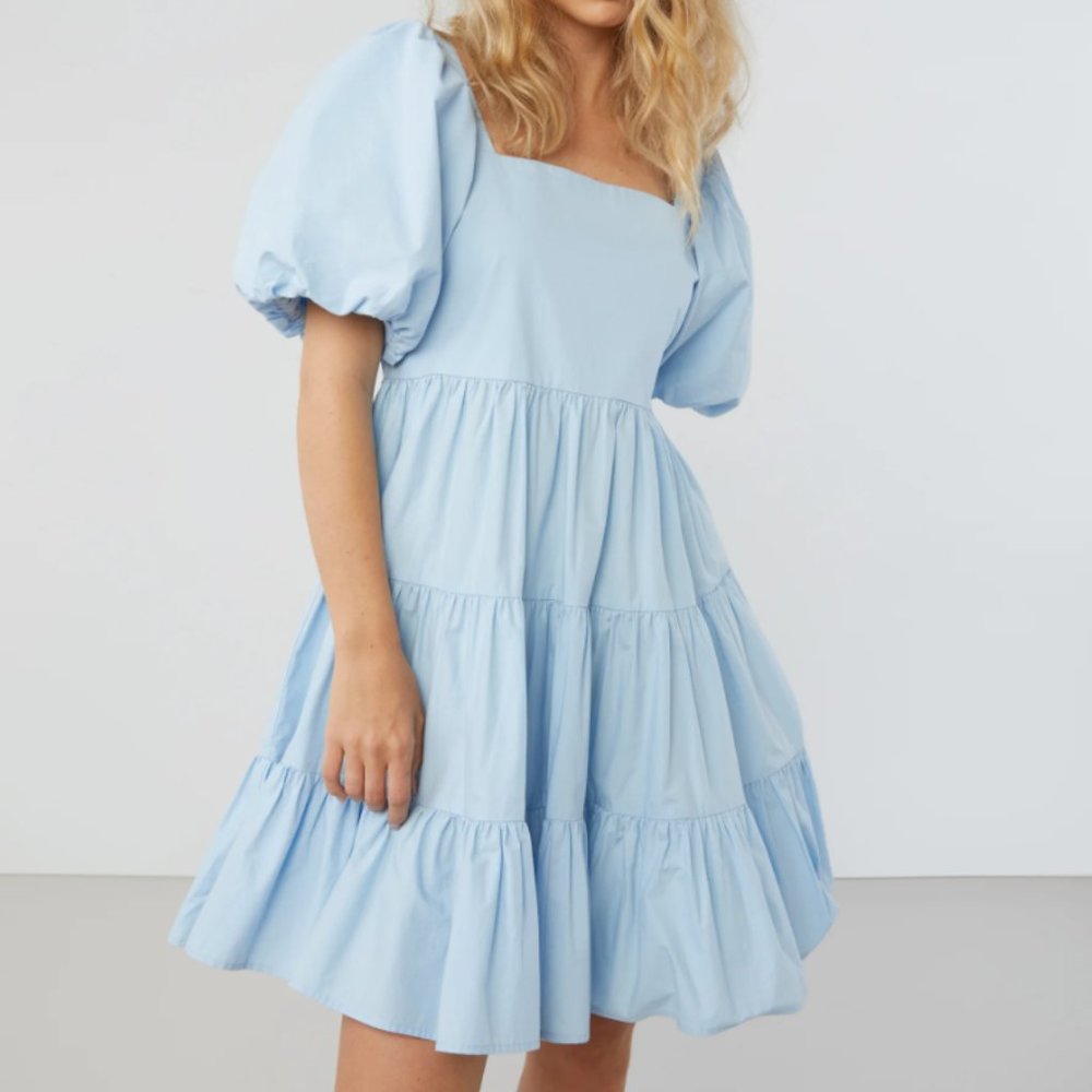 NWT OAK + FORT Puff Sleeve Dress